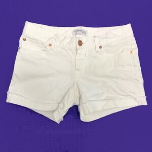 EXPRESS JEANS White Jean Raw Edge Cuff Low Rise Shorts | 4